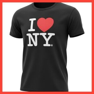 I Love NY Black Graphic Tee Short Sleeve Souvenir T-Shirt Medium
